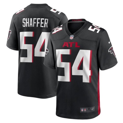 Mens Atlanta Falcons Justin Shaffer Black Game Jersey