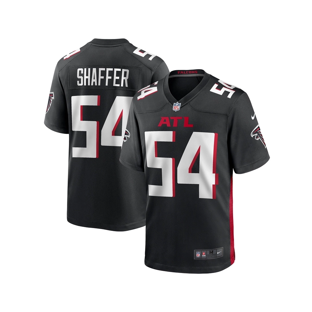 Mens Atlanta Falcons Justin Shaffer Black Game Jersey