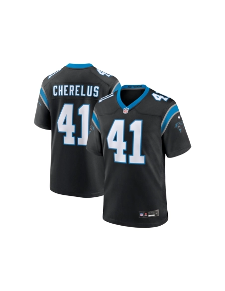 Mens Carolina Panthers Claudin Cherelus Black Team Game Jersey