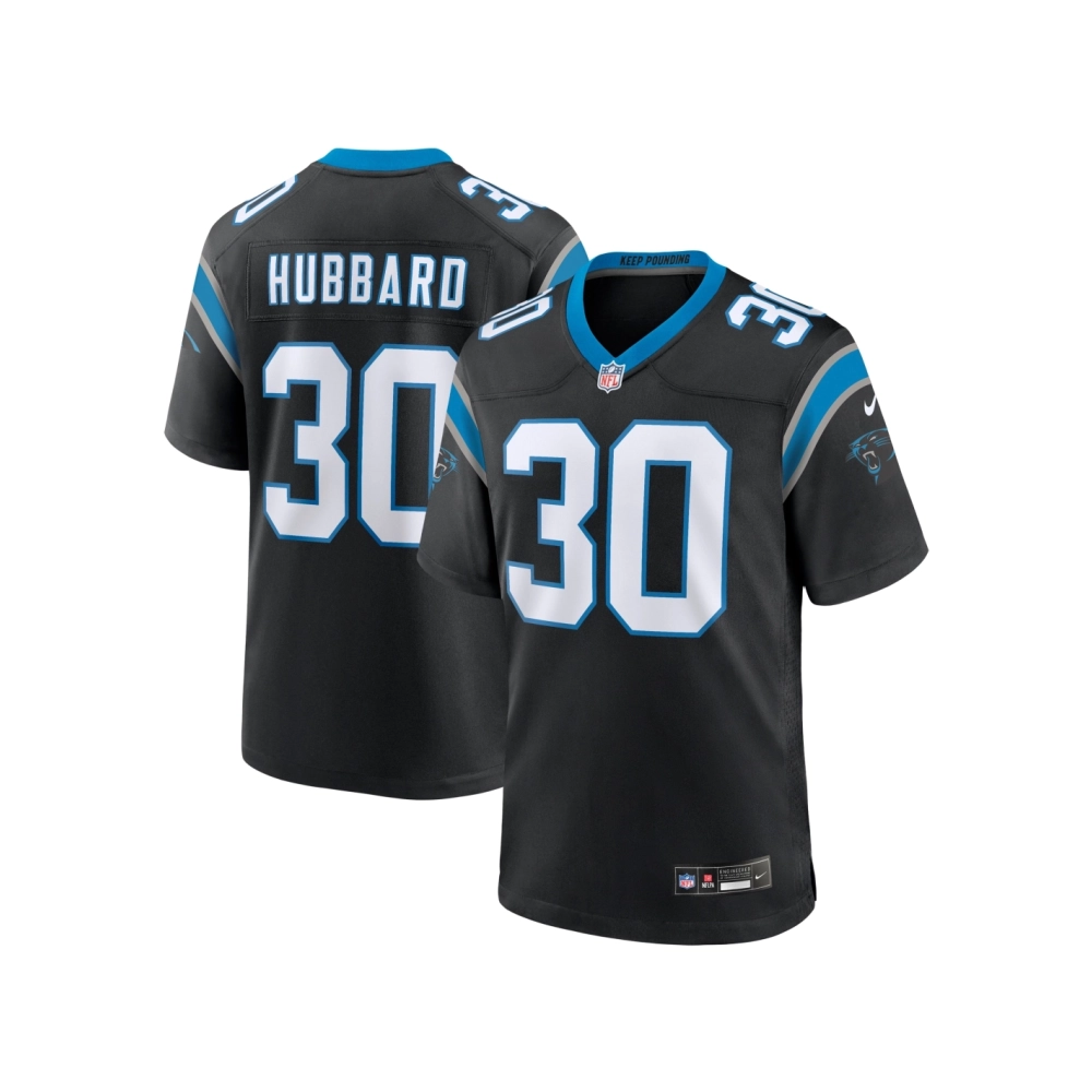Mens Carolina Panthers Chuba Hubbard Black Team Game Jersey