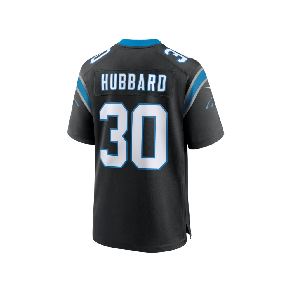 Mens Carolina Panthers Chuba Hubbard Black Team Game Jersey