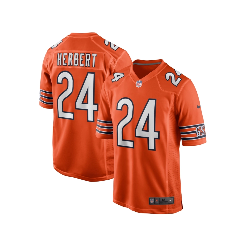Mens Chicago Bears Khalil Herbert Orange Alternate Game Player Jersey