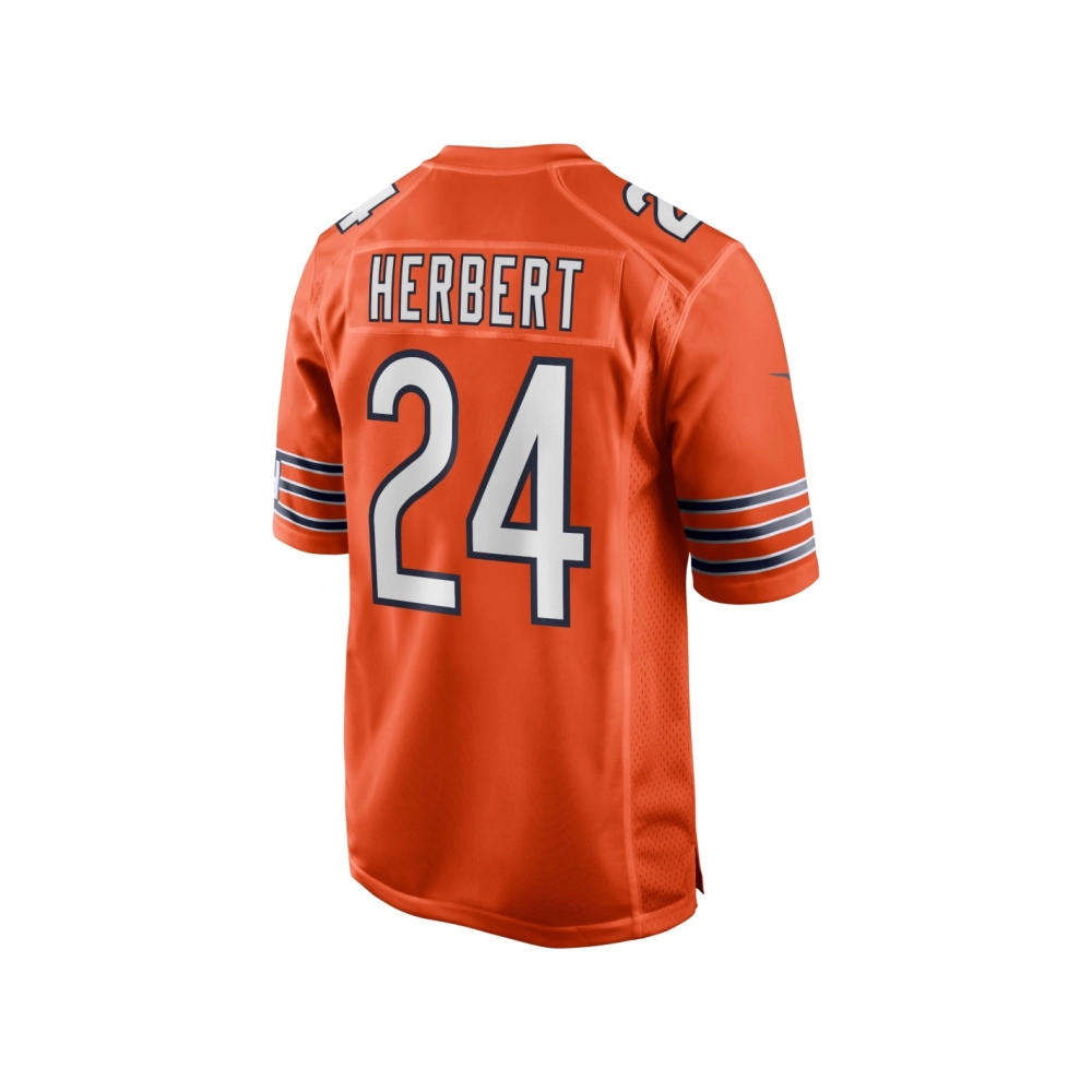 Mens Chicago Bears Khalil Herbert Orange Alternate Game Player Jersey