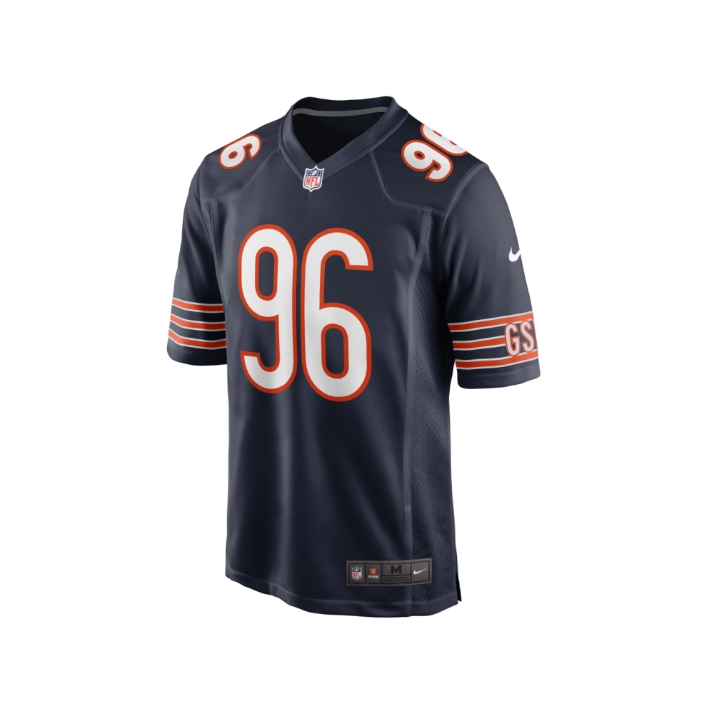 Mens Chicago Bears Zacch Pickens Navy Team Game Jersey