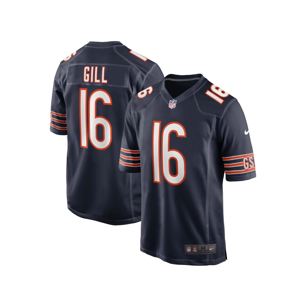 Mens Chicago Bears Trenton Gill Navy Game Player Jersey