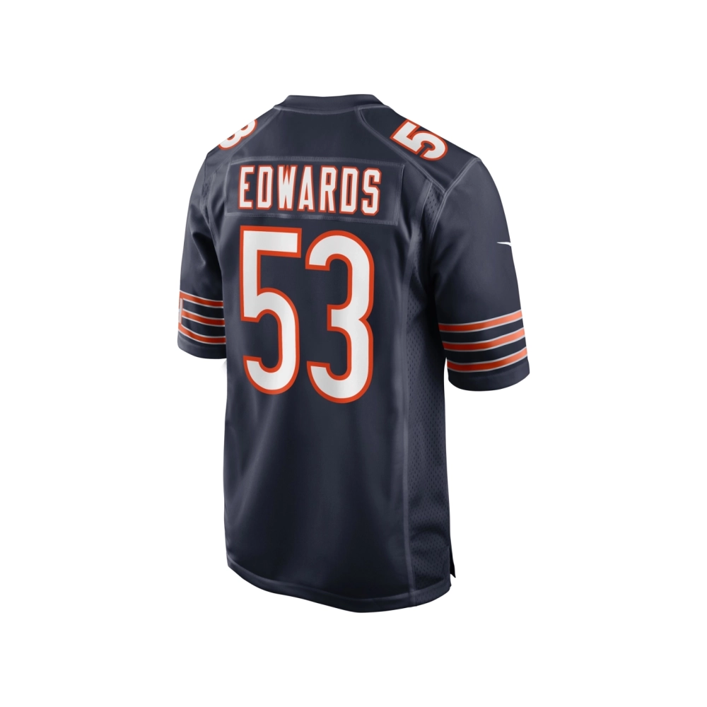 Mens Chicago Bears TJ Edwards Navy Game Player Jersey