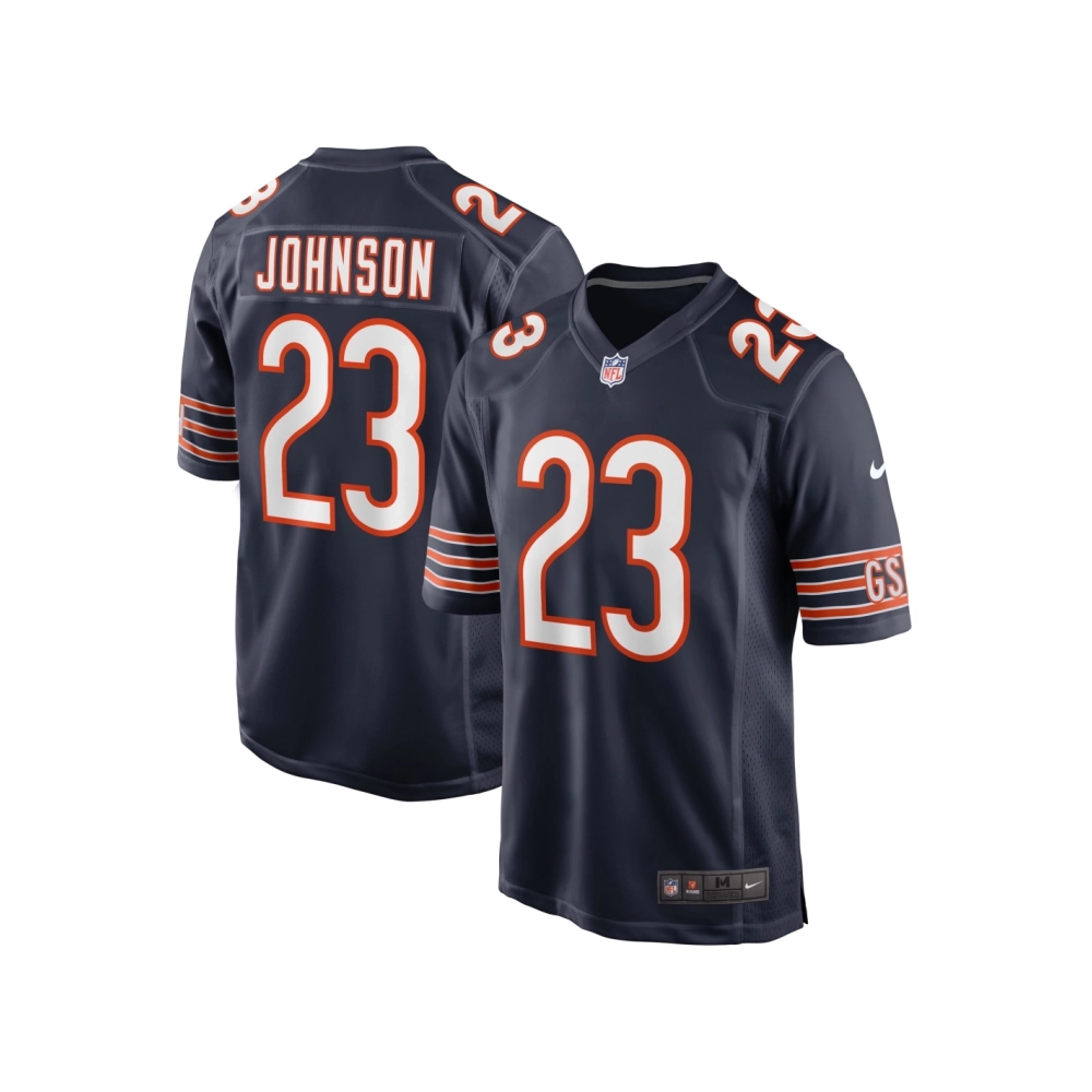 Mens Chicago Bears Roschon Johnson Navy Team Game Jersey