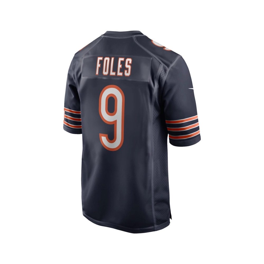 Mens Chicago Bears Nick Foles Navy Game Player Jersey