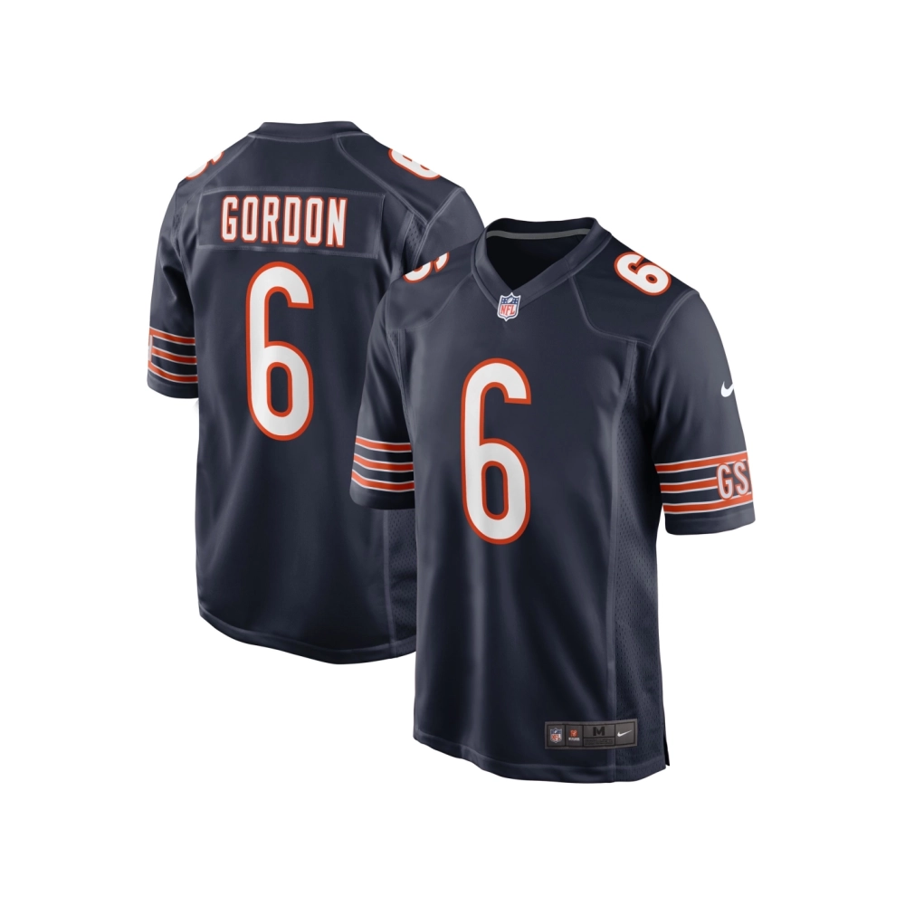 Mens Chicago Bears Kyler Gordon Navy Game Player Jersey