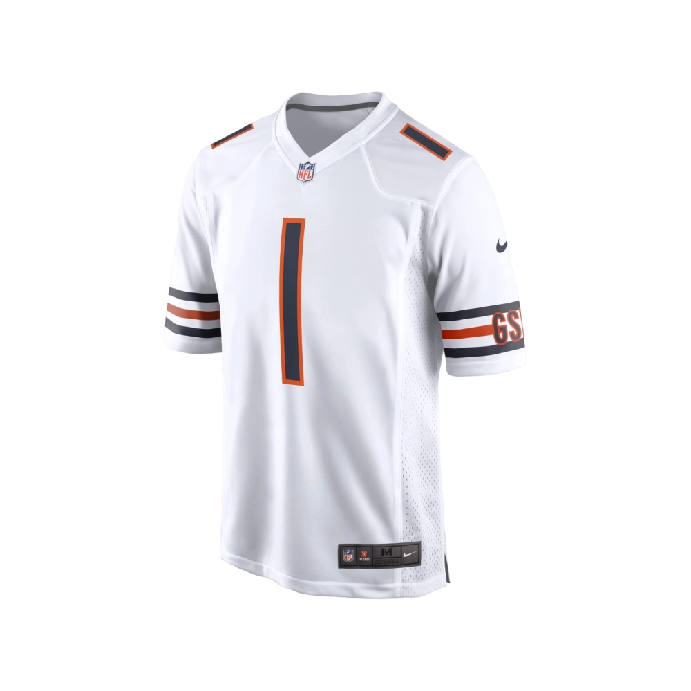 Mens Chicago Bears Justin Fields White Player Game Jersey