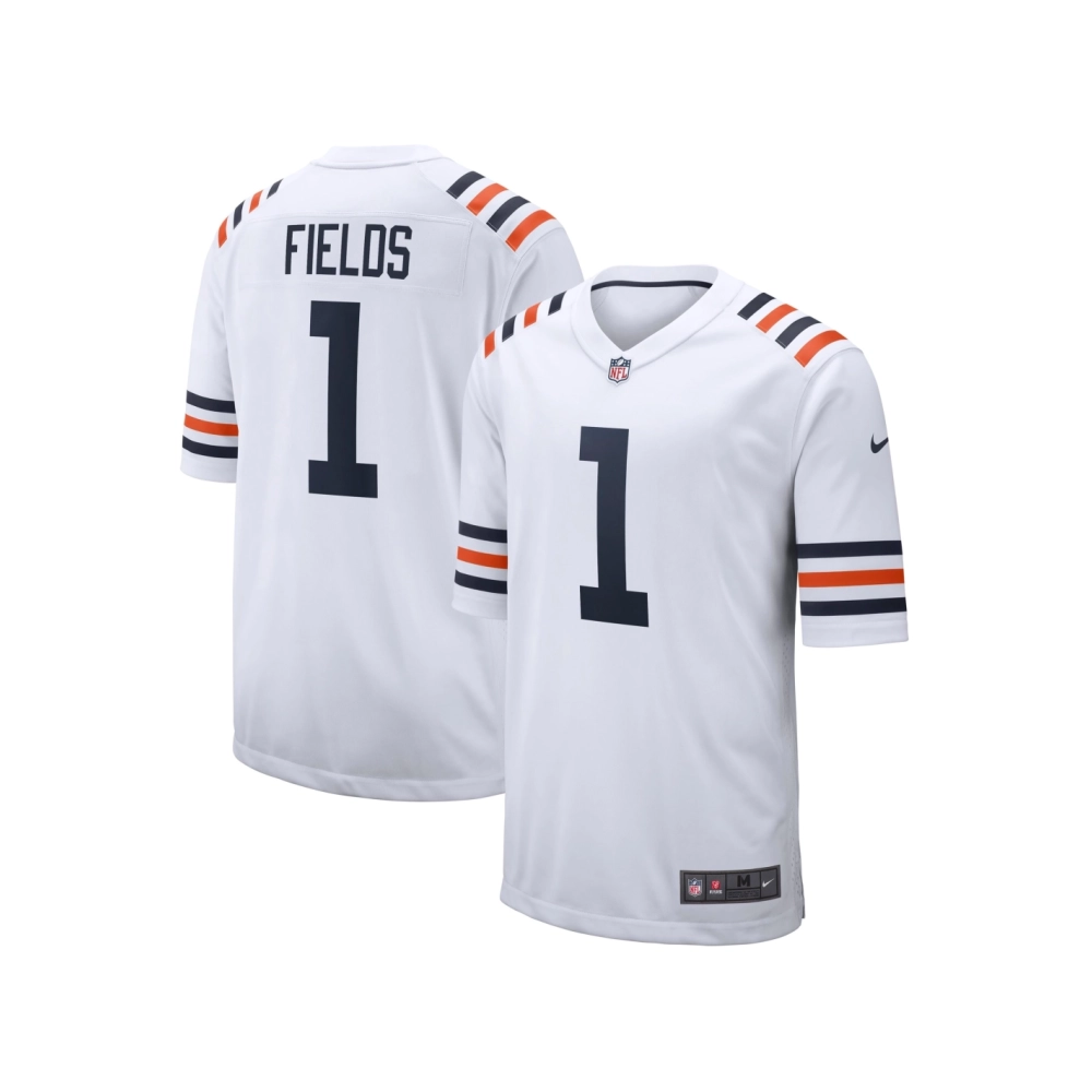 Mens Chicago Bears Justin Fields White 2021 NFL Draft First Round Pick Alternate Classic Game Jersey