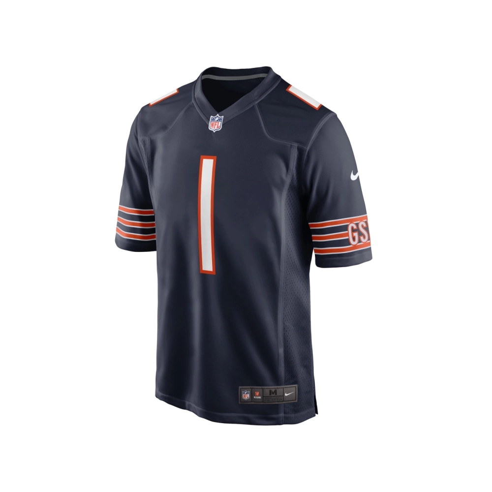 Mens Chicago Bears Justin Fields Navy Player Game Jersey