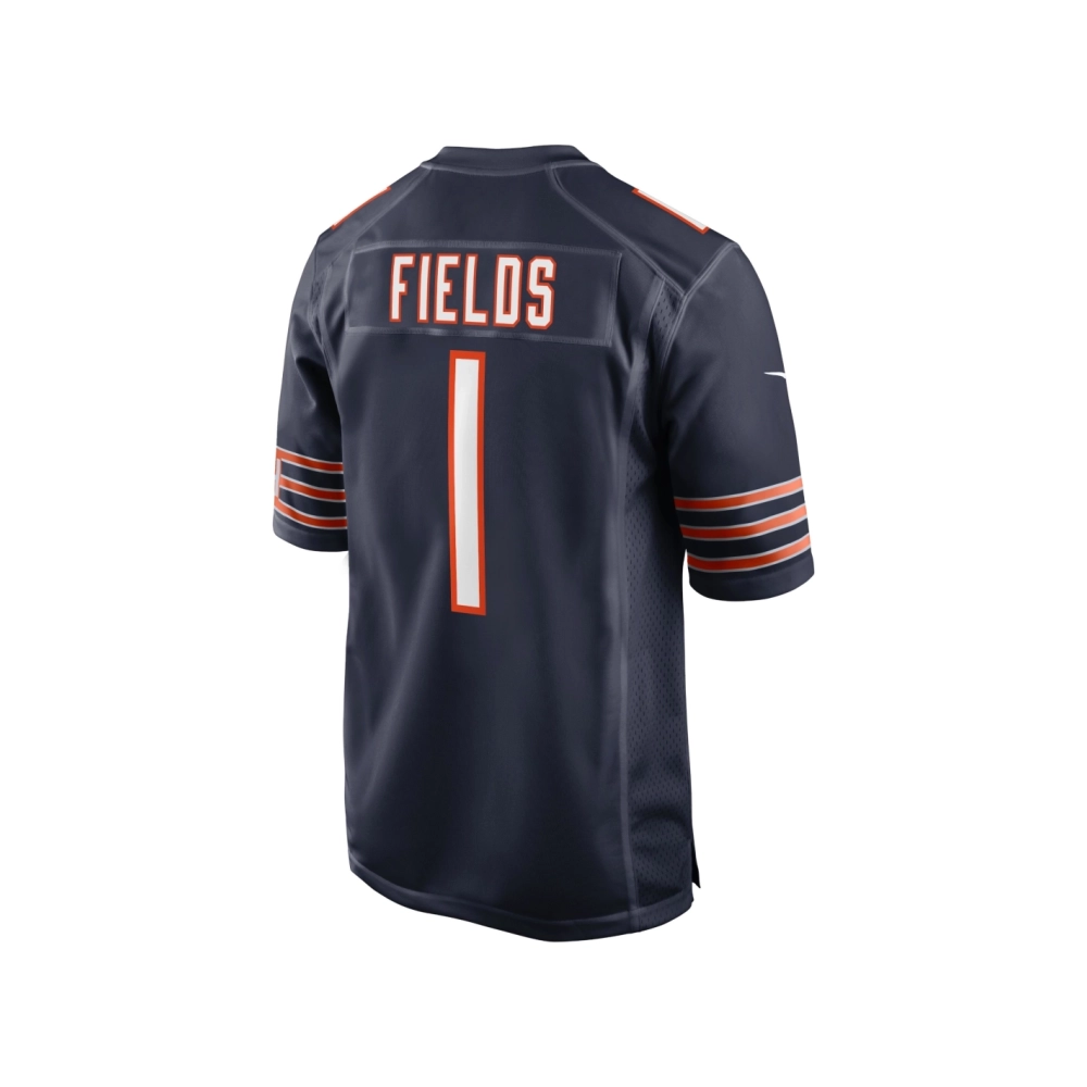 Mens Chicago Bears Justin Fields Navy Player Game Jersey