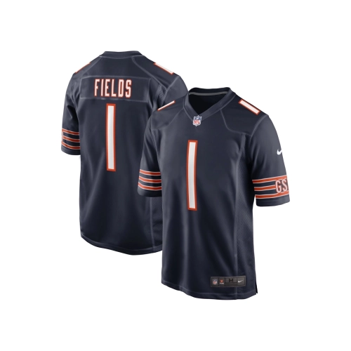 Mens Chicago Bears Justin Fields Navy Game Jersey