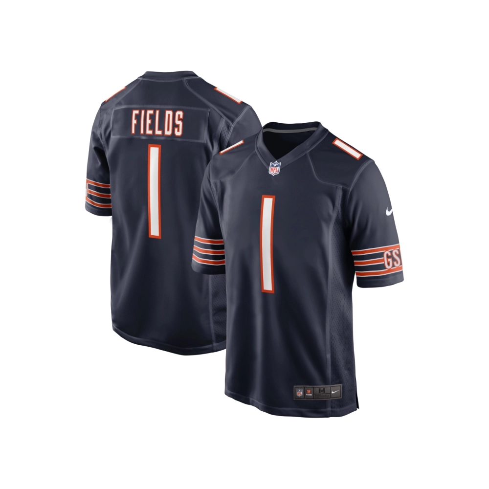 Mens Chicago Bears Justin Fields Navy Game Jersey