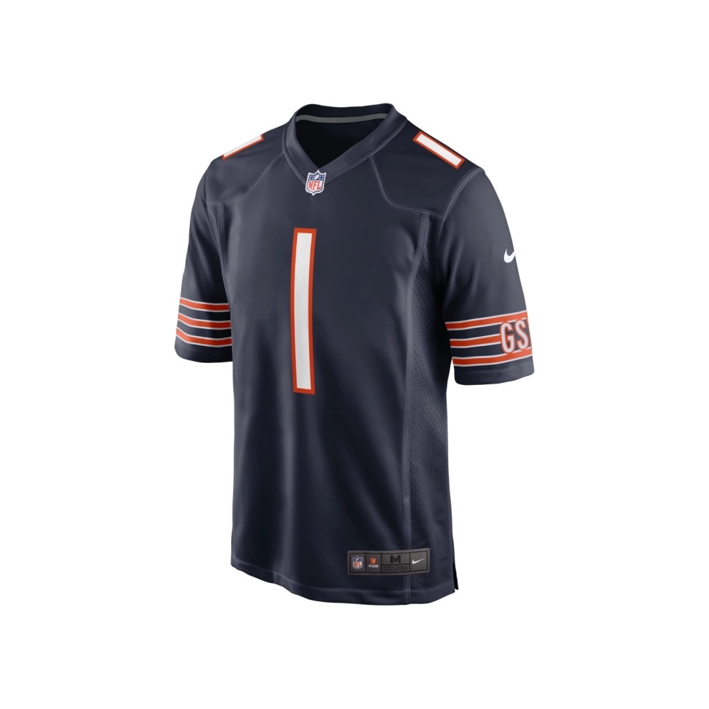 Mens Chicago Bears Justin Fields Navy Game Jersey