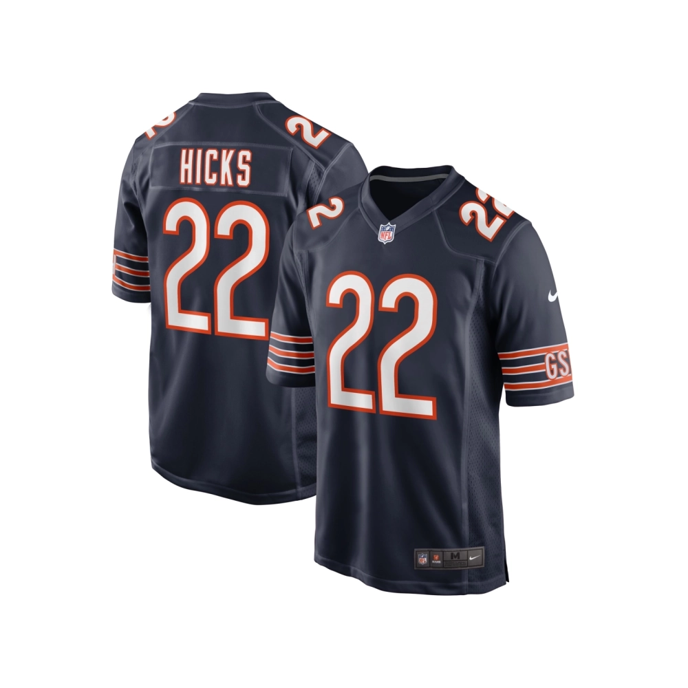 Mens Chicago Bears Elijah Hicks Navy Team Game Jersey