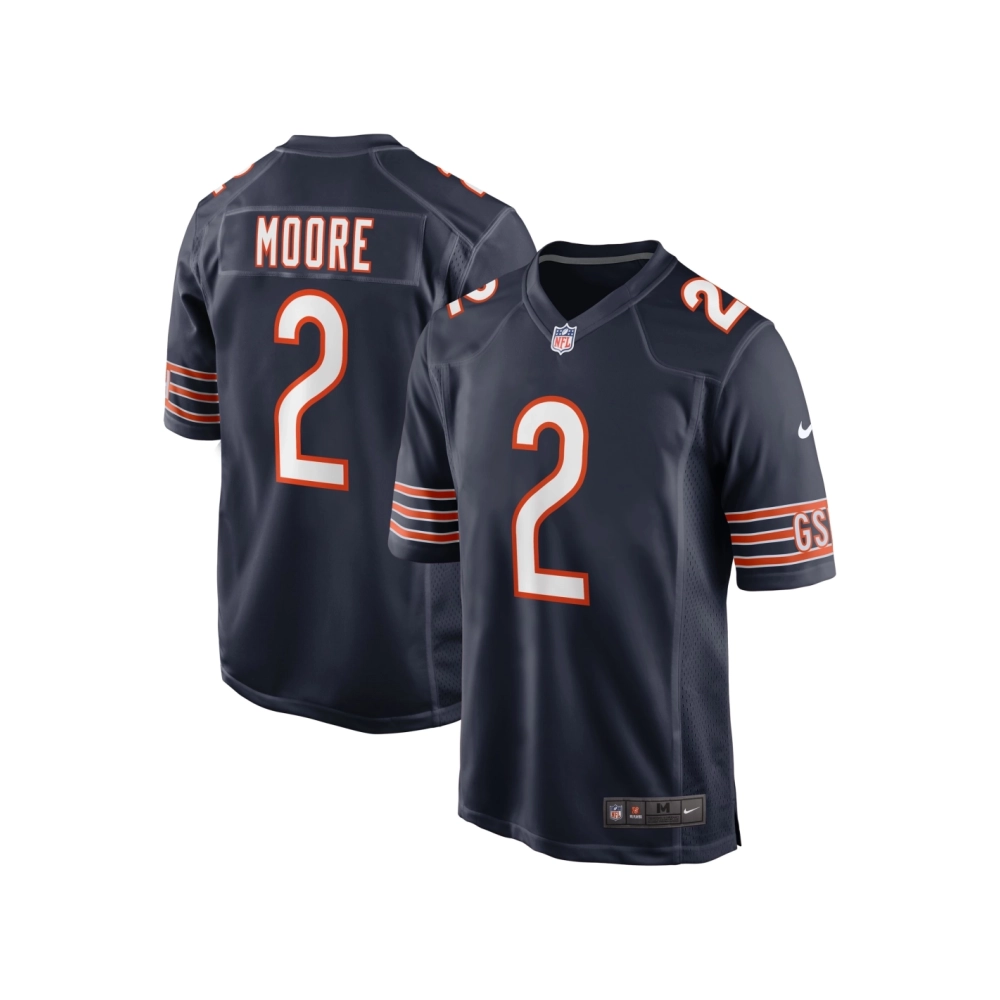 Mens Chicago Bears D.J. Moore Navy Team Color Game Jersey