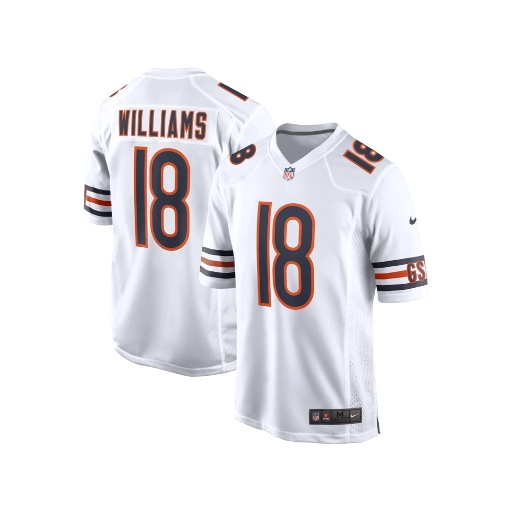 Mens Chicago Bears Caleb Williams White 2024 NFL Draft First Round Pick Player Game Jersey