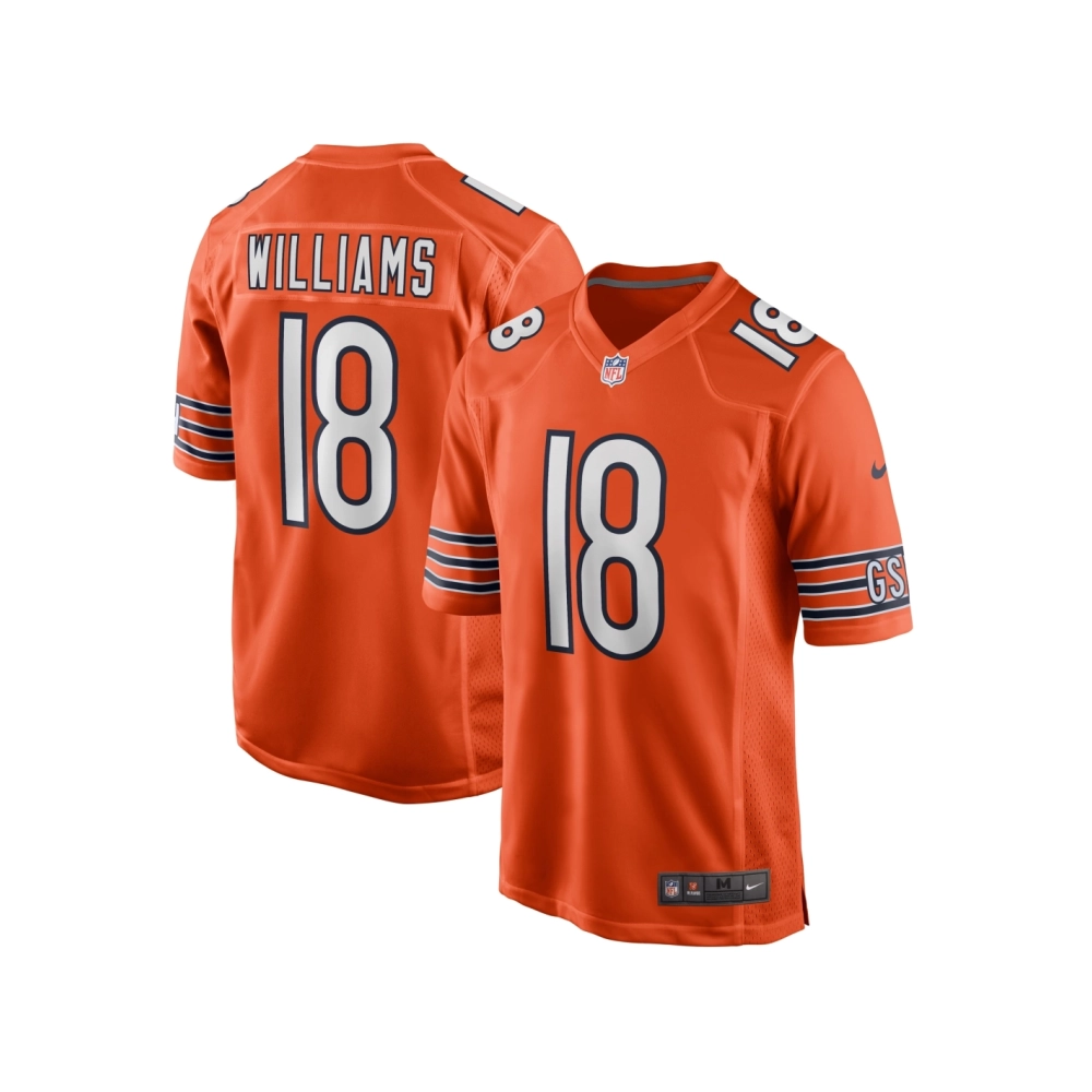 Mens Chicago Bears Caleb Williams Orange Alternate 2024 NFL Draft First Round Pick Player Game Jersey
