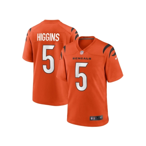Mens Cincinnati Bengals Tee Higgins Orange Alternate Game Player Jersey