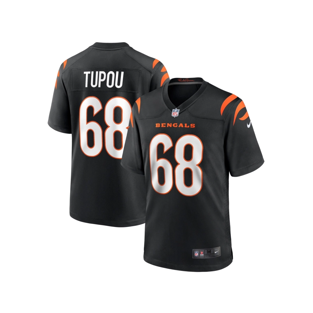 Mens Cincinnati Bengals Josh Tupou Black Game Player Jersey