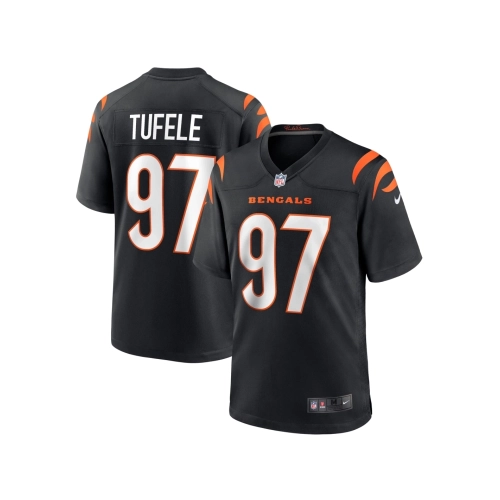 Mens Cincinnati Bengals Jay Tufele Black Game Player Jersey