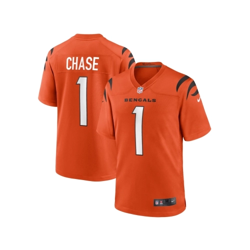 Mens Cincinnati Bengals JaMarr Chase Orange Alternate Game Jersey