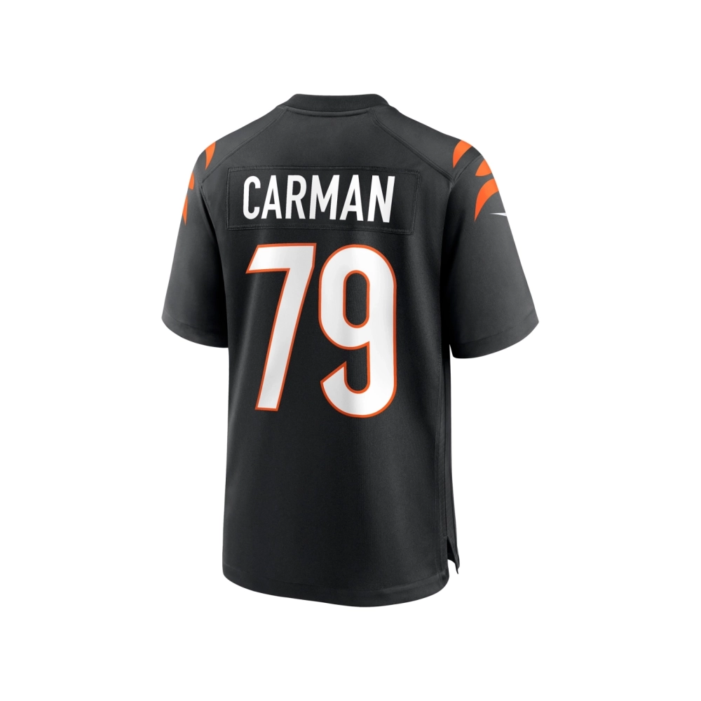 Mens Cincinnati Bengals Jackson Carman Black Game Jersey