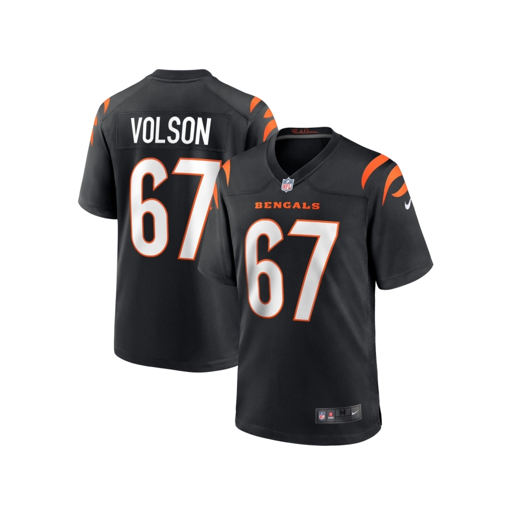 Mens Cincinnati Bengals Cordell Volson Black Game Player Jersey