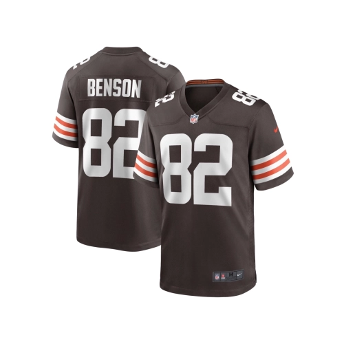 Mens Cleveland Browns Trinity Benson Brown Team Game Jersey