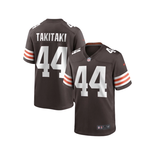 Mens Cleveland Browns Sione Takitaki Brown Game Jersey