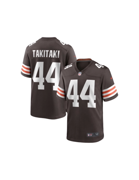 Mens Cleveland Browns Sione Takitaki Brown Game Jersey