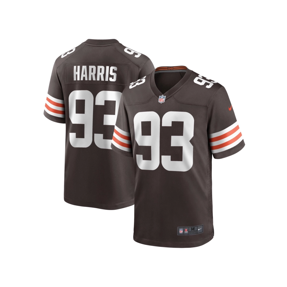 Mens Cleveland Browns Shelby Harris Brown Team Game Jersey