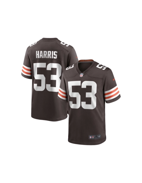 Mens Cleveland Browns Nick Harris Brown Game Jersey
