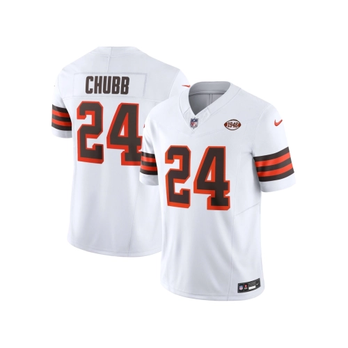 Mens Cleveland Browns Nick Chubb White Vapor F.U.S.E. Limited Jersey