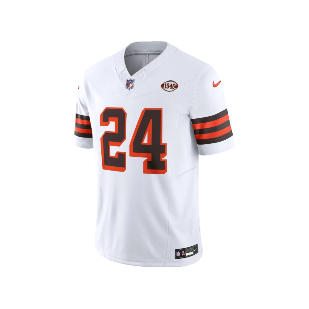 Mens Cleveland Browns Nick Chubb White Vapor F.U.S.E. Limited Jersey