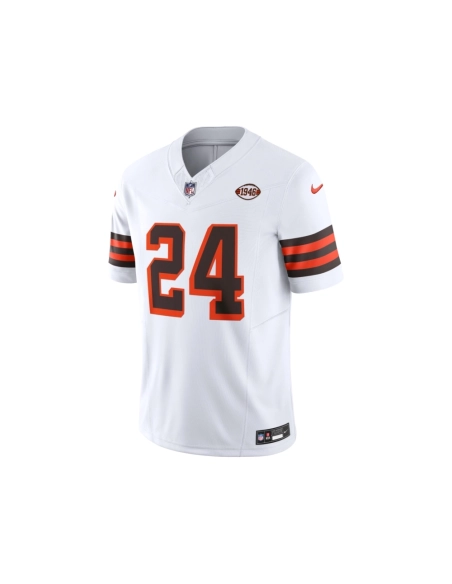 Mens Cleveland Browns Nick Chubb White Vapor F.U.S.E. Limited Jersey