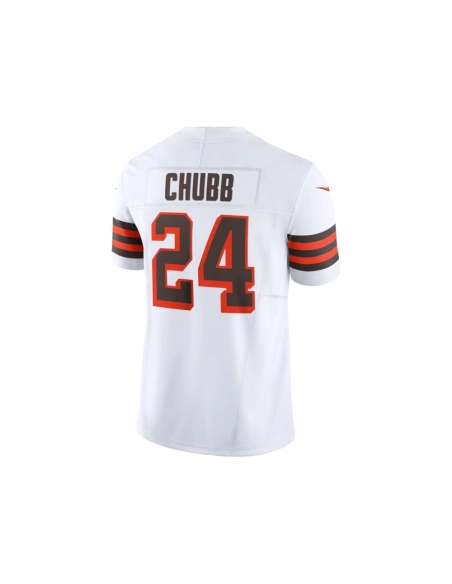 Mens Cleveland Browns Nick Chubb White Vapor F.U.S.E. Limited Jersey