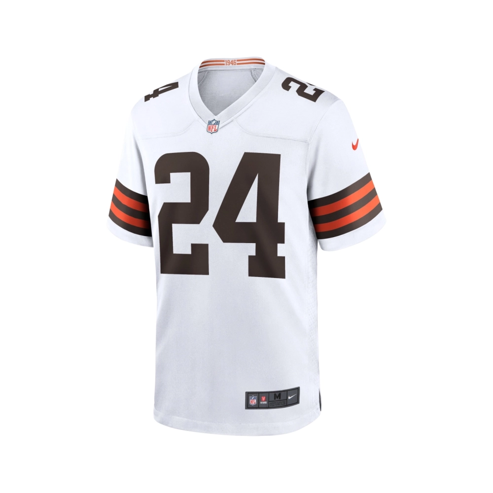 Mens Cleveland Browns Nick Chubb White Game Jersey