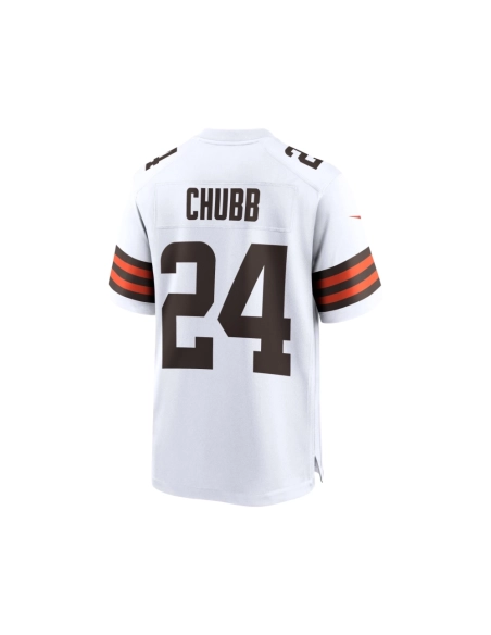 Mens Cleveland Browns Nick Chubb White Game Jersey