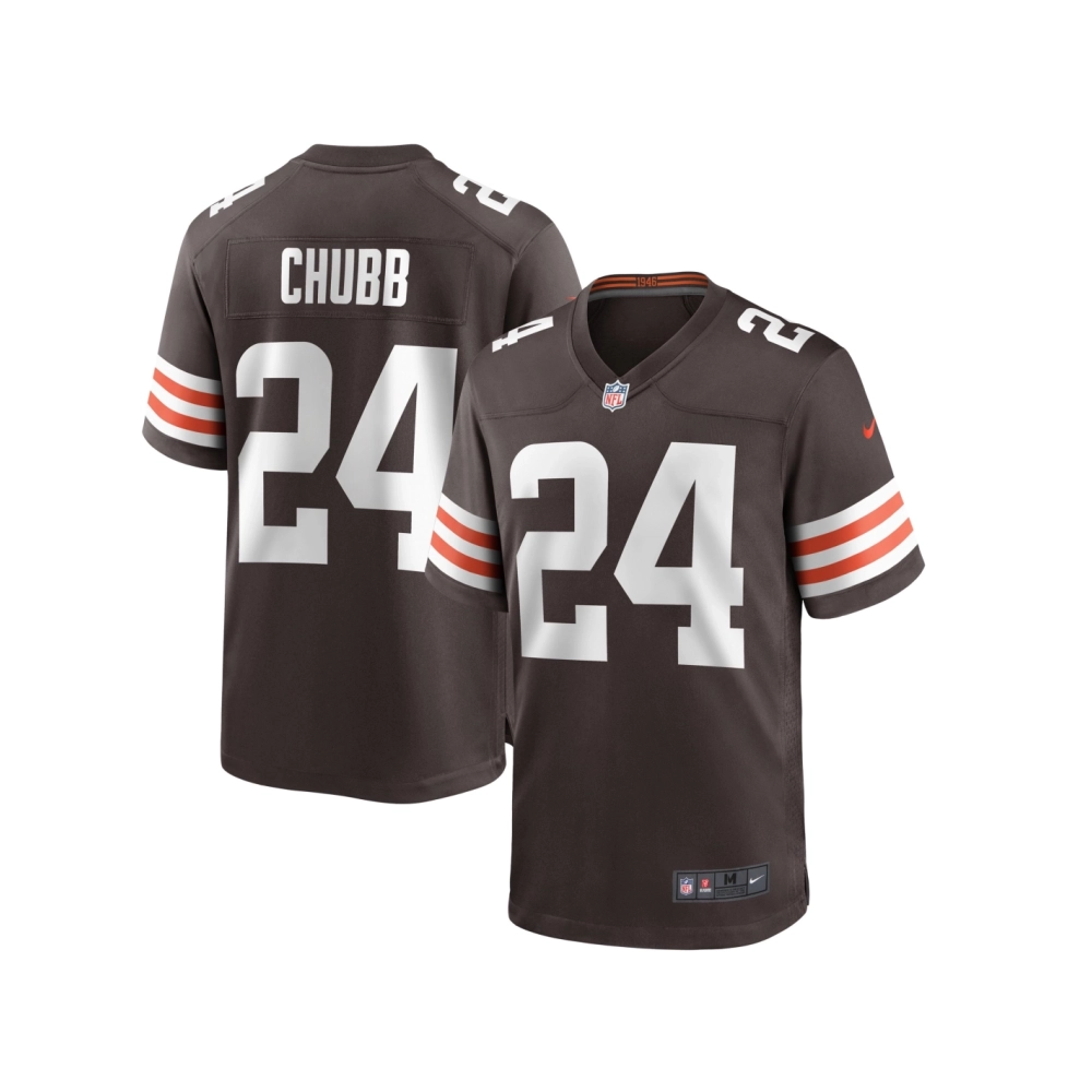 Mens Cleveland Browns Nick Chubb Brown Player Game Jersey