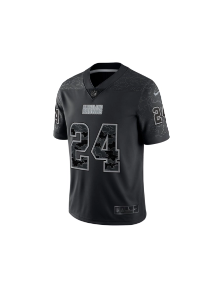 Mens Cleveland Browns Nick Chubb Black RFLCTV Limited Jersey