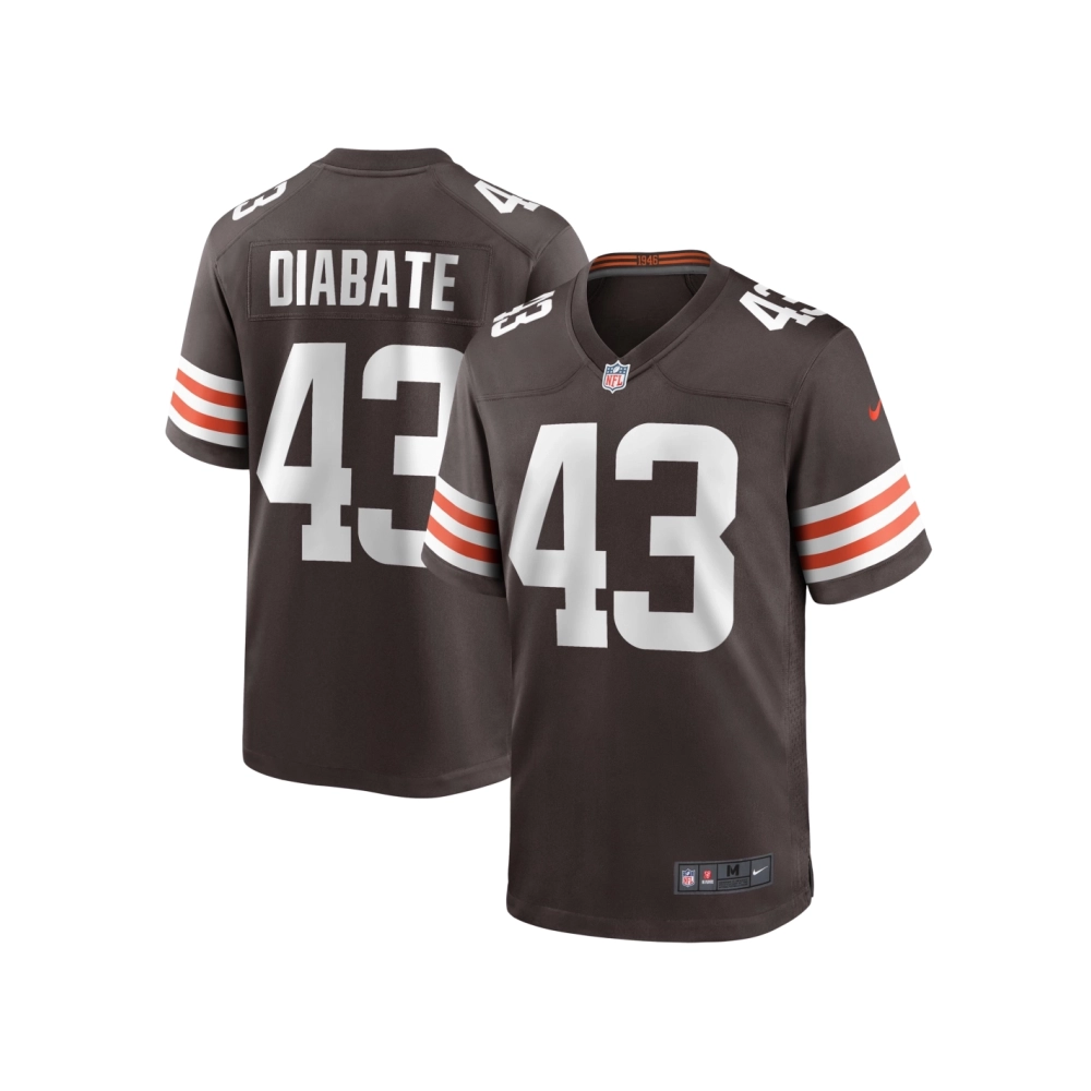 Mens Cleveland Browns Mohamoud Diabate Brown Team Game Jersey
