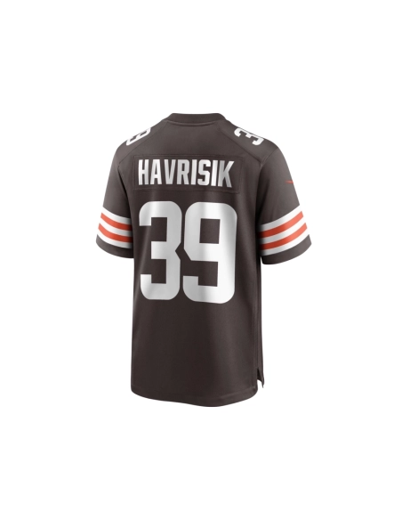 Mens Cleveland Browns Lucas Havrisik Brown Team Game Jersey