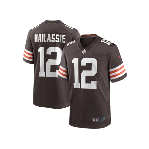 Mens Cleveland Browns Kahlef Hailassie Brown Team Game Jersey