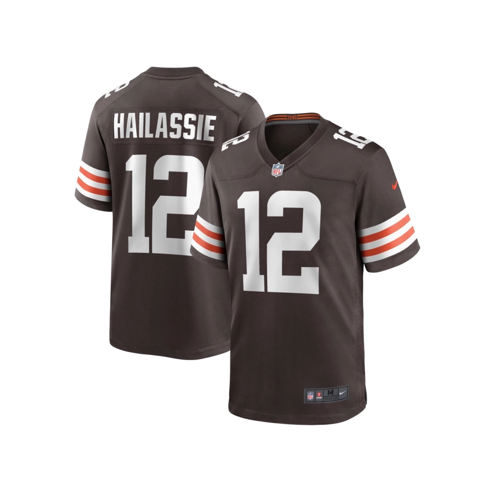 Mens Cleveland Browns Kahlef Hailassie Brown Team Game Jersey