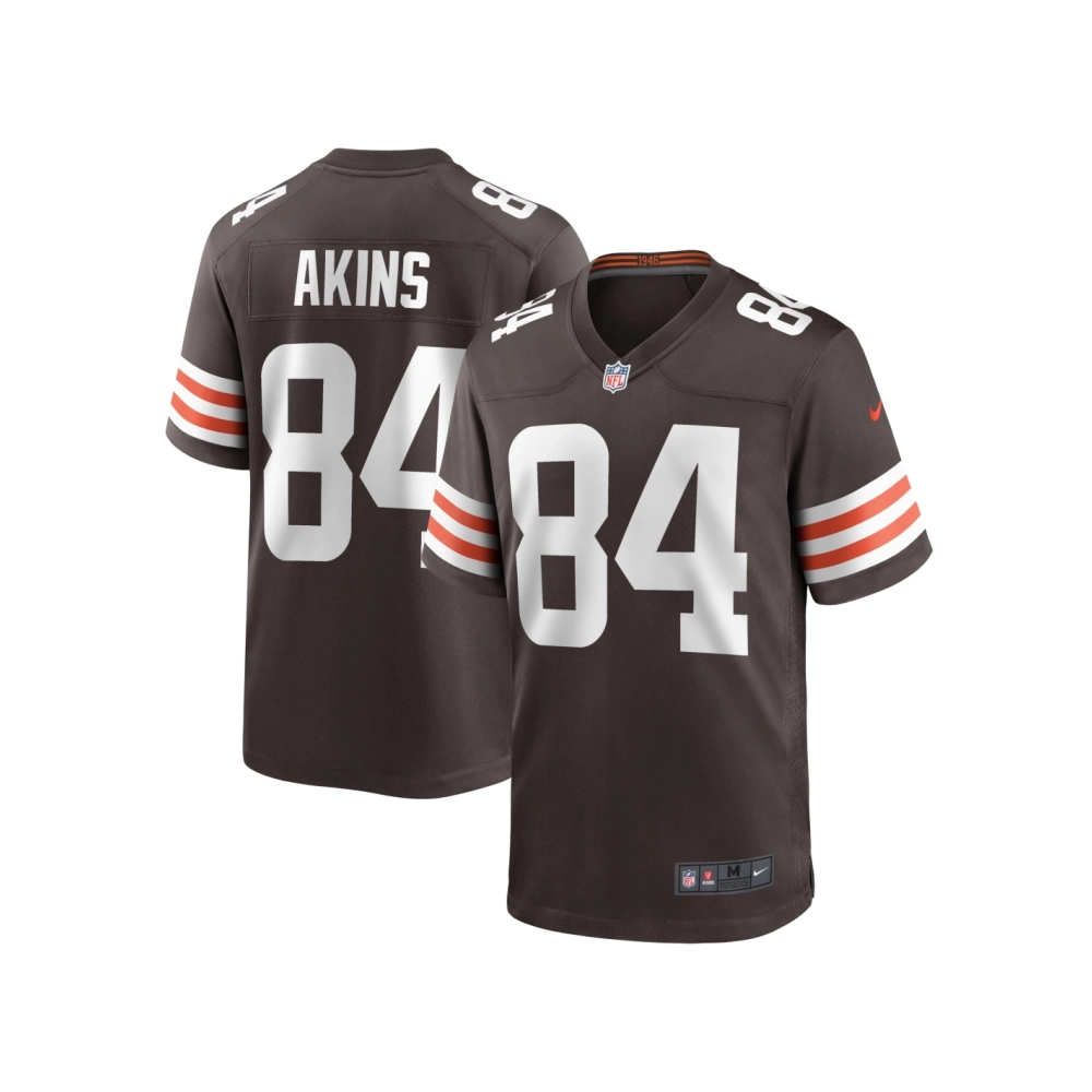 Mens Cleveland Browns Jordan Akins Brown Team Game Jersey
