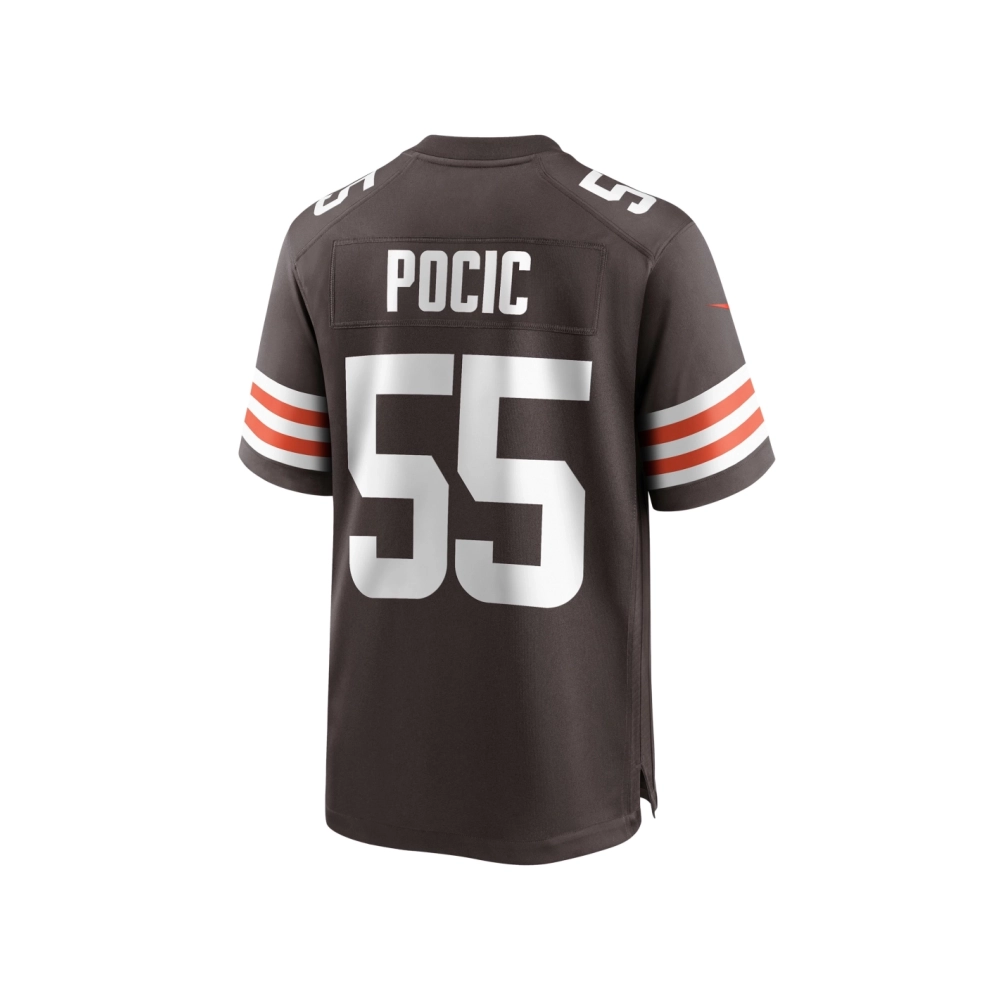 Mens Cleveland Browns Ethan Pocic Brown Game Jersey