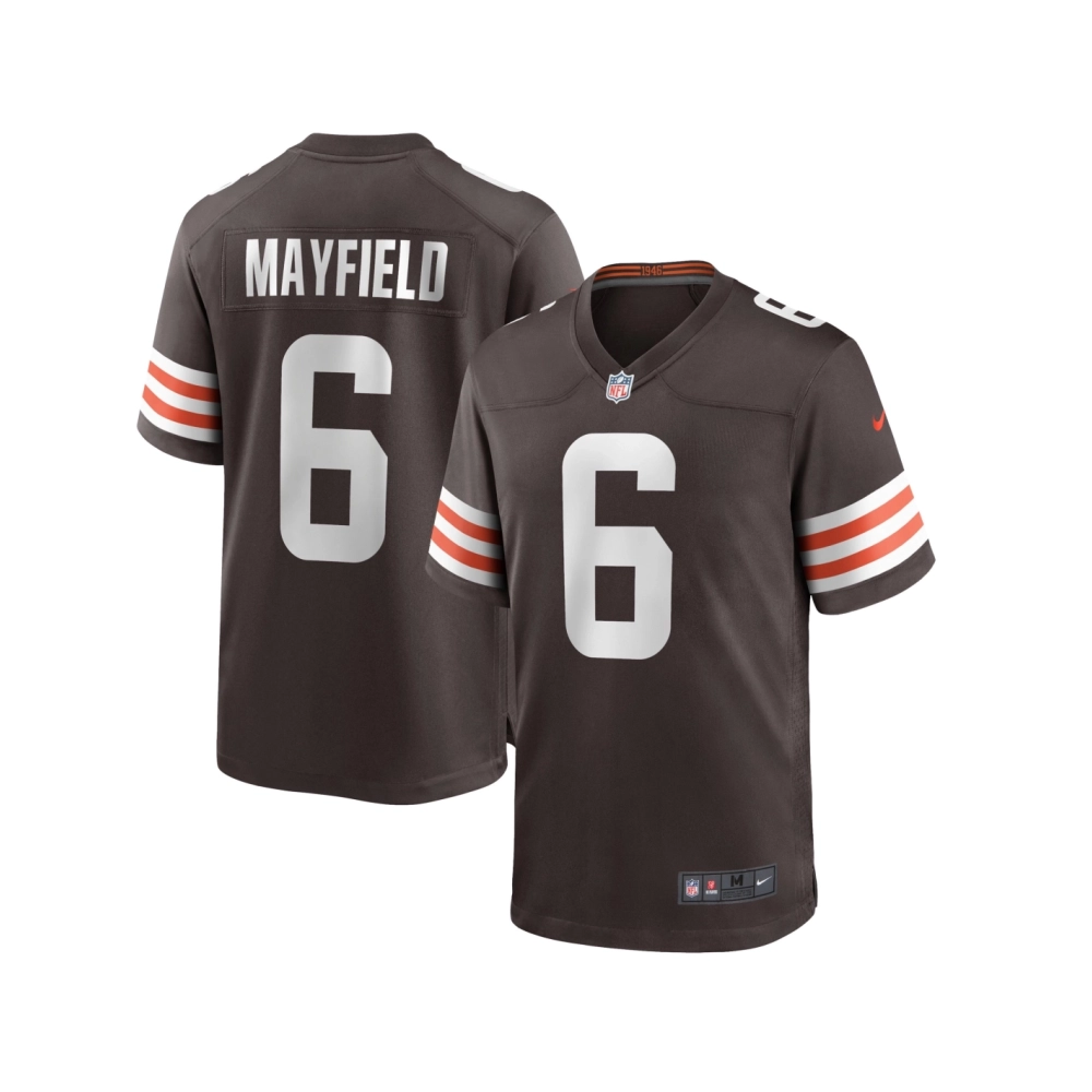 Mens Cleveland Browns Baker Mayfield Brown Game Player Jersey